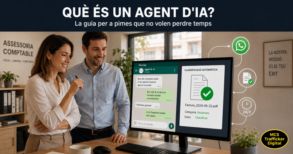 Gestora i company observen com un agent d'IA respon missatges de WhatsApp i classifica documents automàticament.